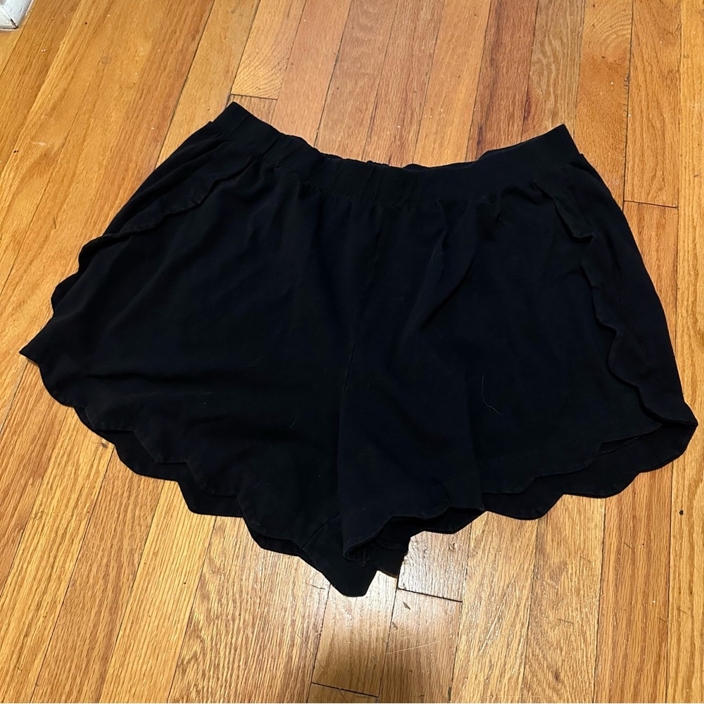 Asos Black Women's Scalloped Shorts